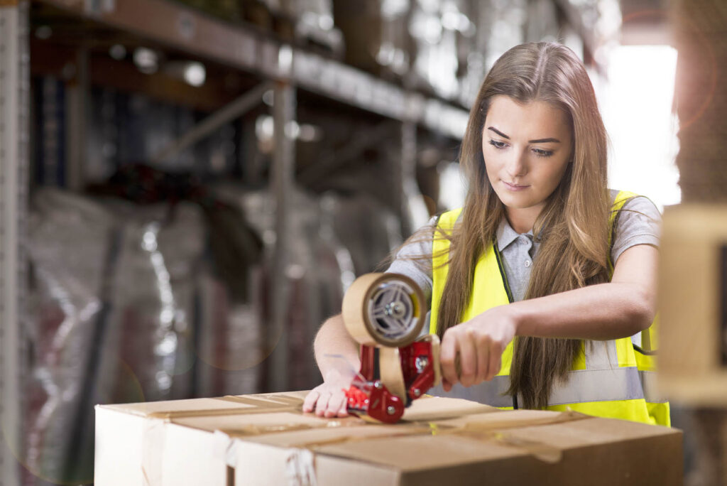 young female warehouse